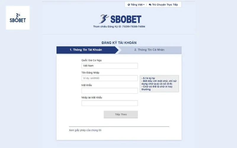 Đăng ký Sbobet